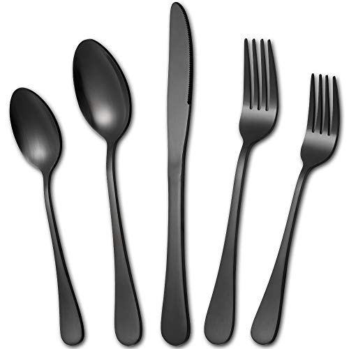 Algopix Similar Product 10 - Matte Black Silverware Set Nicekitchen