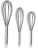 Algopix Similar Product 2 - Silicone Whisk Set of 3  Stainless