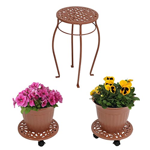 Algopix Similar Product 12 - Sunnydaze 5Piece Cast Iron Planter
