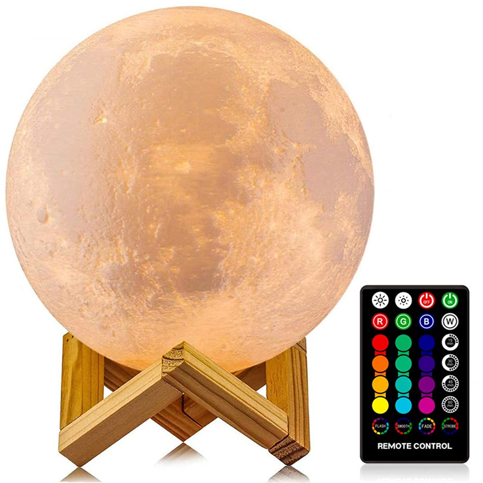 Algopix Similar Product 2 - LOGROTATE Moon Lamp 16 Colors LED