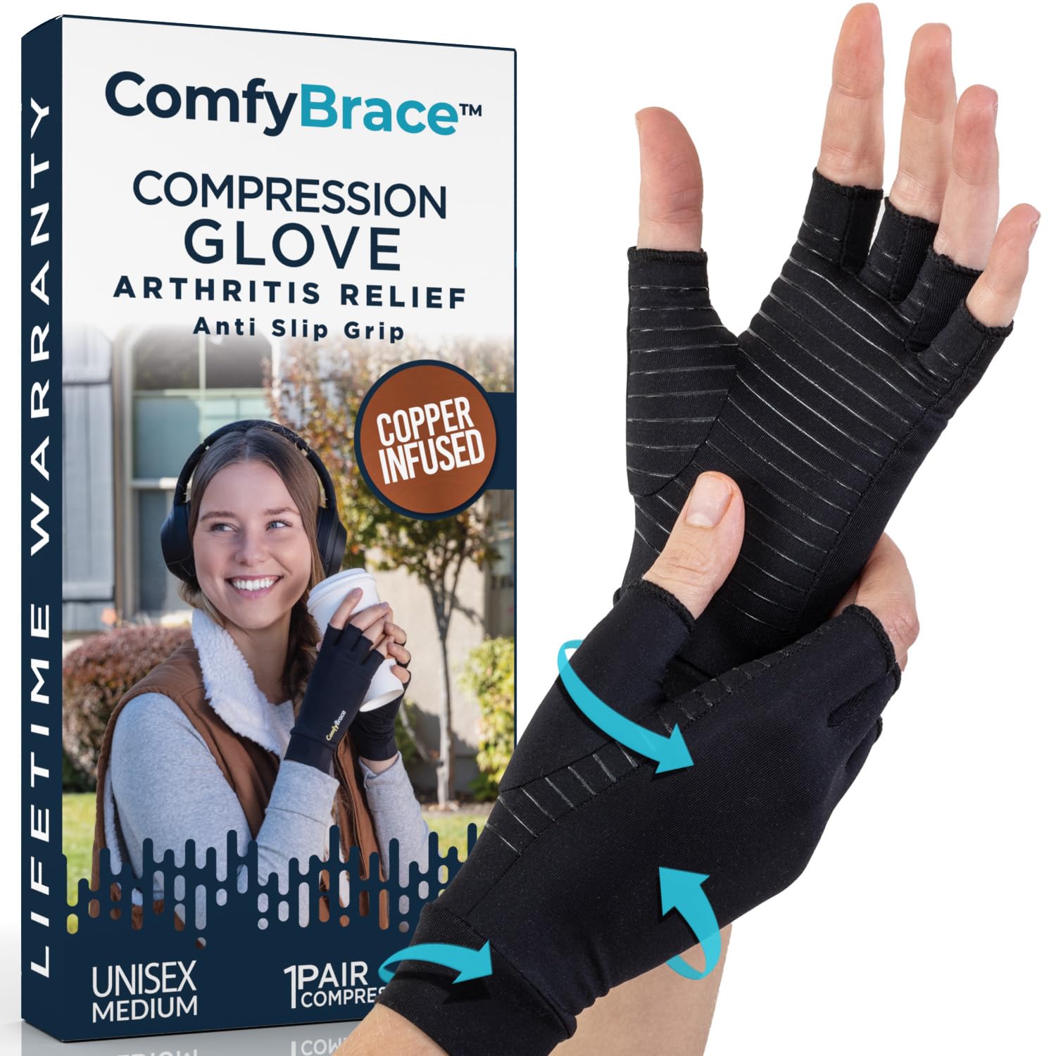 Algopix Similar Product 20 - ComfyBrace Copper Infused Compression