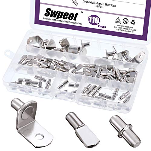 Algopix Similar Product 9 - Swpeet 110Pcs 3 Styles Shelf Pins