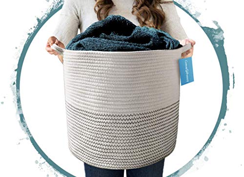 Algopix Similar Product 18 - Cotton Rope Basket White  Blanket
