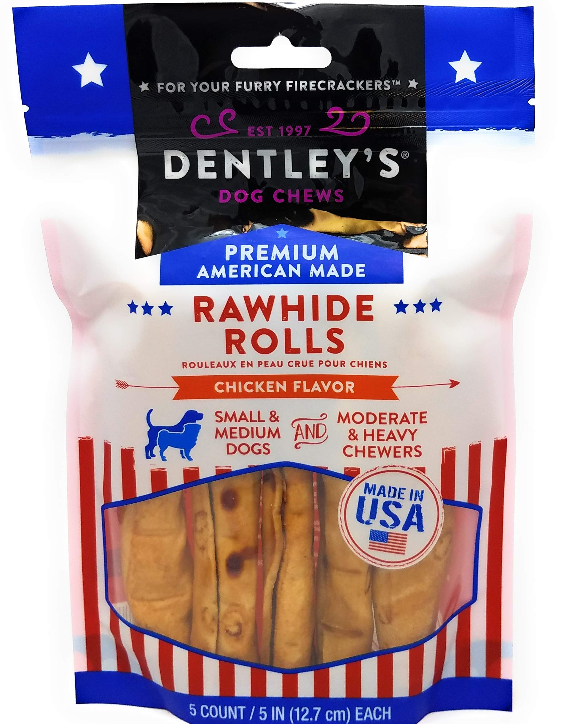 Algopix Similar Product 13 - DENTLEYS Rawhide Rolls Chicken Flavor