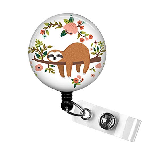 Algopix Similar Product 2 - Cute SLOTH Badge Reel Sloth