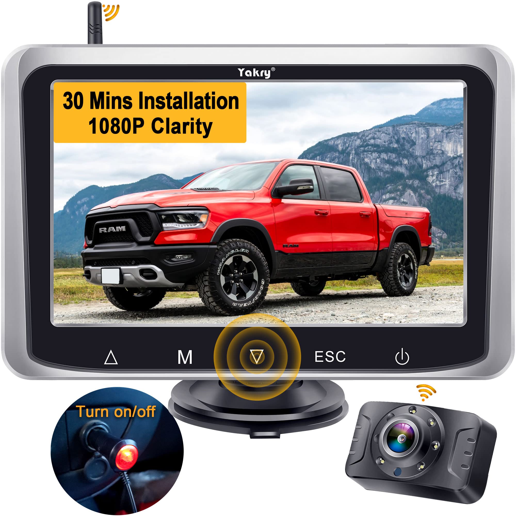 Algopix Similar Product 14 - Yakry Wireless Backup Camera Trucks