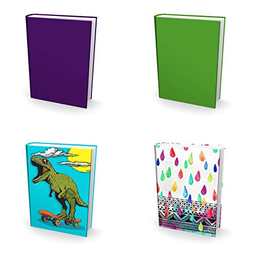 Algopix Similar Product 7 - Easy Apply Reusable Book Covers 4 Pk