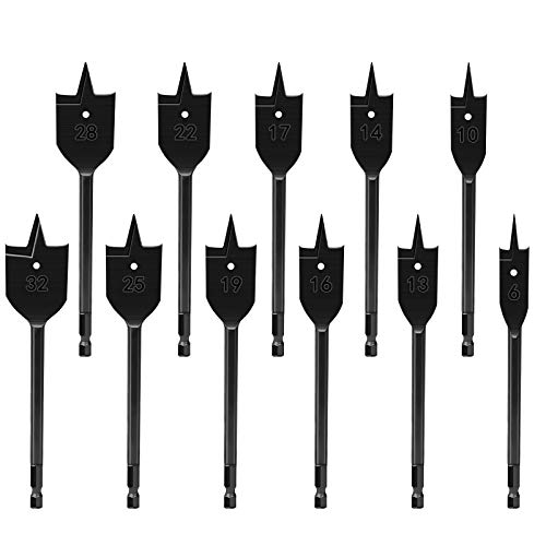 Algopix Similar Product 16 - 11PCS Flat Wood Bit Set CYLBAQ Hex
