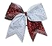 Algopix Similar Product 18 - Glitter Cheer Bow Red and White with