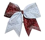 Algopix Similar Product 5 - Glitter Cheer Bow Red and White with
