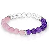 Algopix Similar Product 6 - Rose Quartz Amethyst Crystal Bracelet