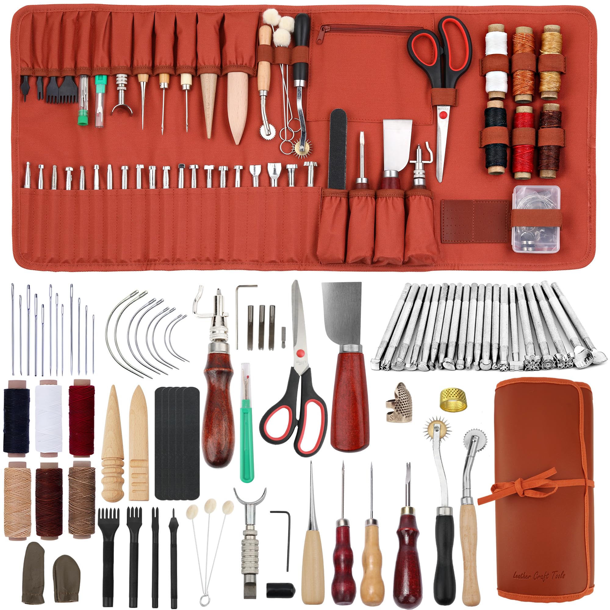 Algopix Similar Product 13 - Dorhui 194 Pieces Leather Working Tools