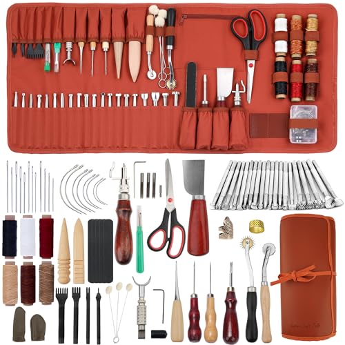Algopix Similar Product 6 - Dorhui 194 Pieces Leather Working Tools