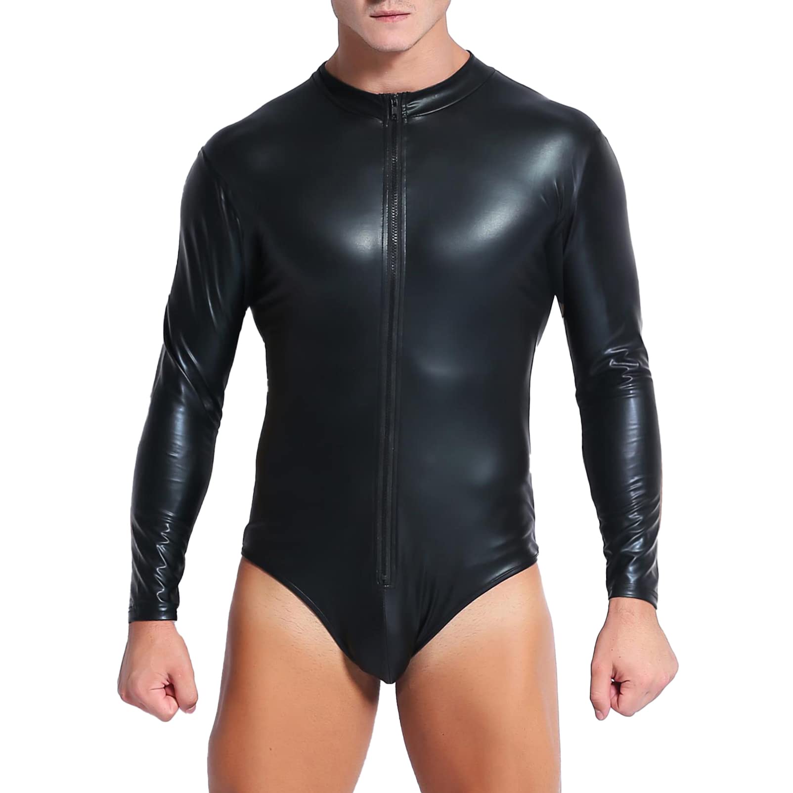 Algopix Similar Product 15 - Alvivi Mens One Piece Wetlook Faux