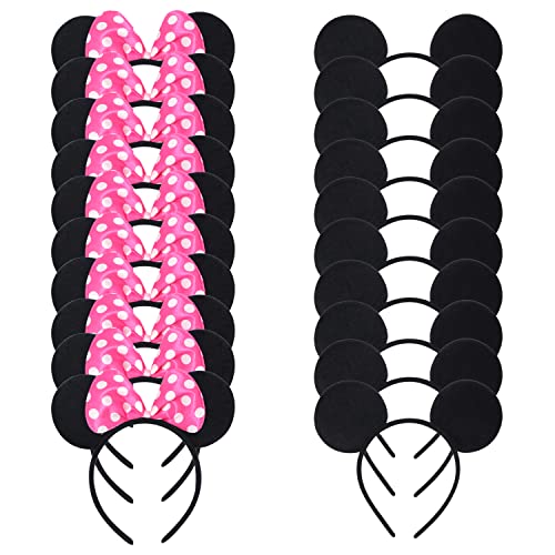 Algopix Similar Product 13 - 20 Pack Mouse Ears Solid Black and Pink