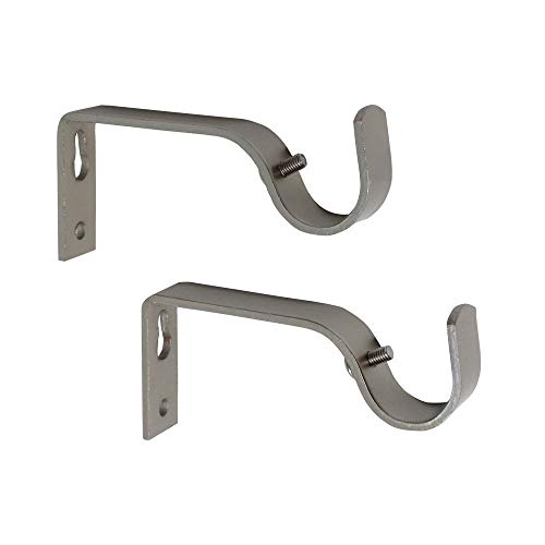 Algopix Similar Product 13 - Curtain Rod Brackets Satin Nickel Set