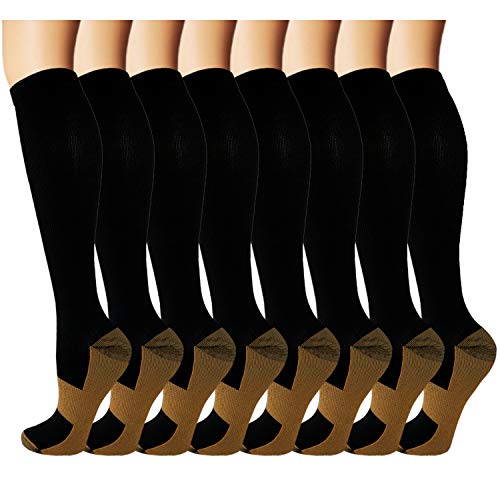Algopix Similar Product 1 - 8 Pack Copper Knee High Compression