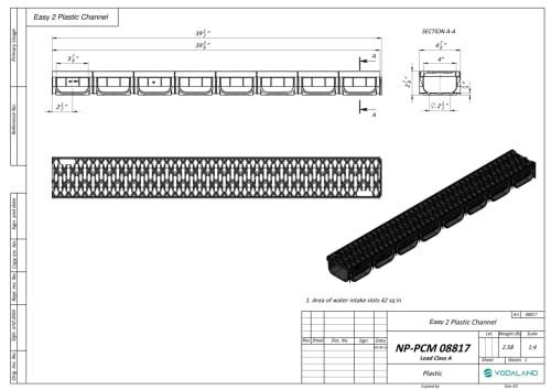 Algopix Similar Product 16 - Vodaland  4 Inch Trench Drain System