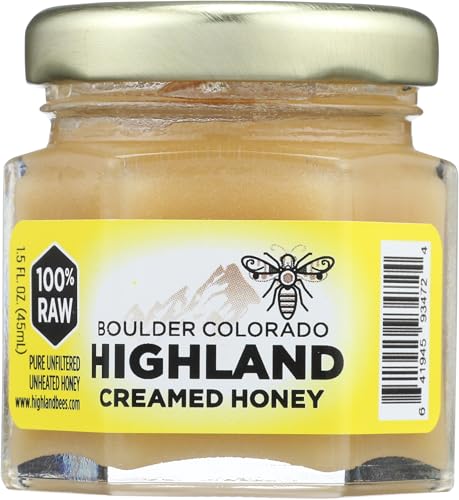 Algopix Similar Product 7 - HIGHLAND BEES Raw Creamed Honey, 1.5 FZ