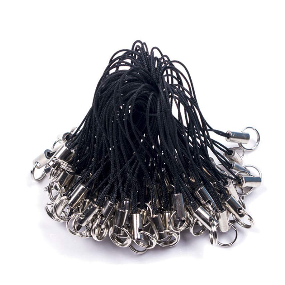 Algopix Similar Product 17 - 100Pcs Black Lanyard Split Ring Strap