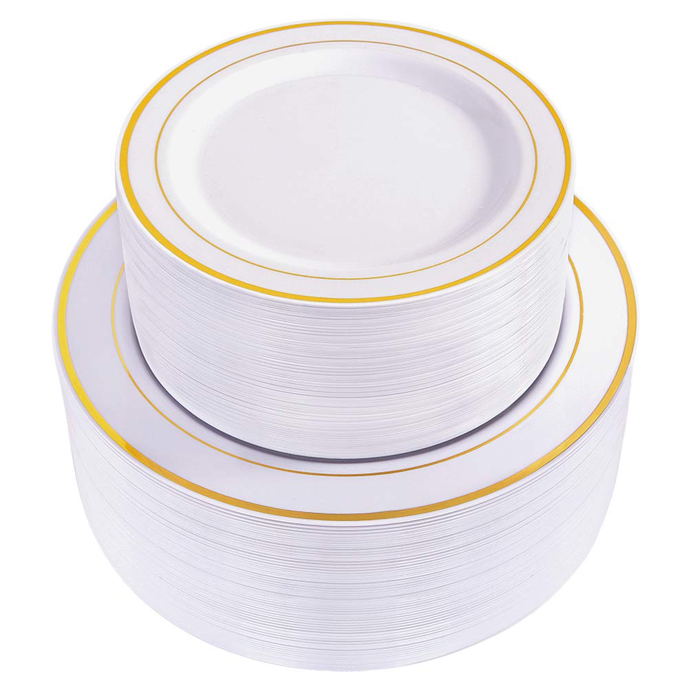 Algopix Similar Product 16 - WDF 120 pieces Gold Disposable Plastic