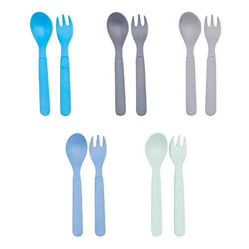Algopix Similar Product 12 - 10pcs Bamboo Kids Spoons  Forks for