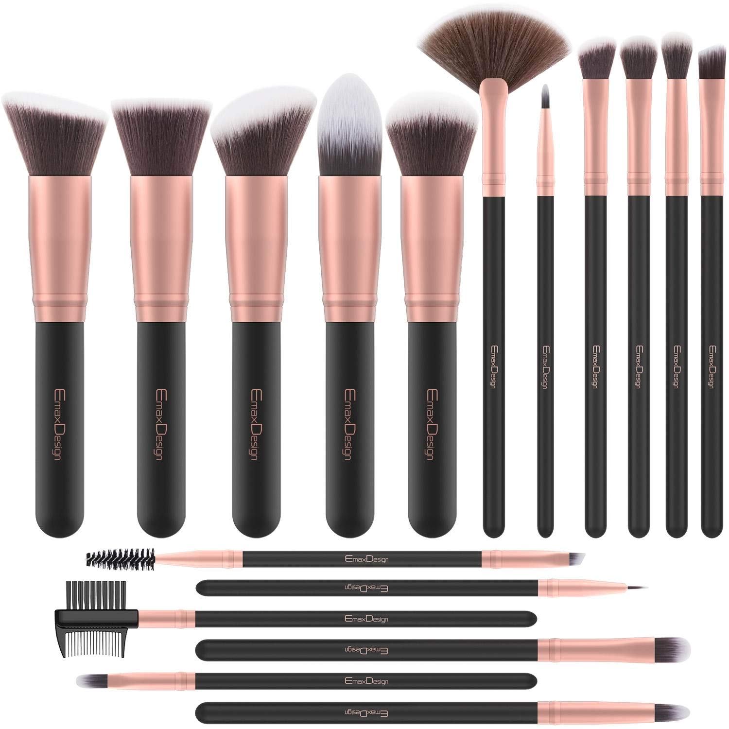 Algopix Similar Product 8 - EmaxDesign Makeup Brushes 17 Pieces