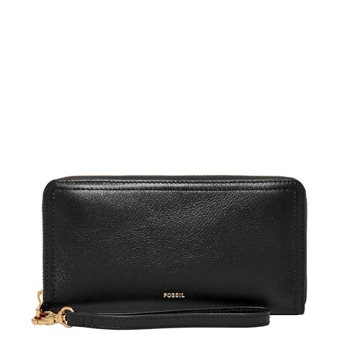 Algopix Similar Product 3 - Fossil Logan Leather Zip Around, Black