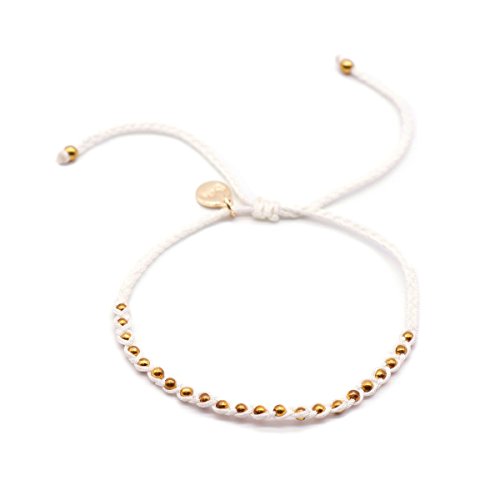 Algopix Similar Product 17 - Braided White and Gold Bracelet with