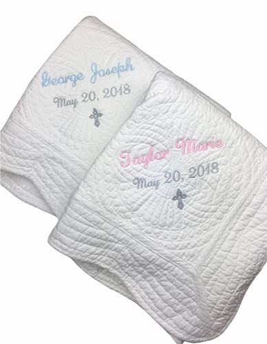 Algopix Similar Product 10 - Personalized Baptism Blanket Gift for