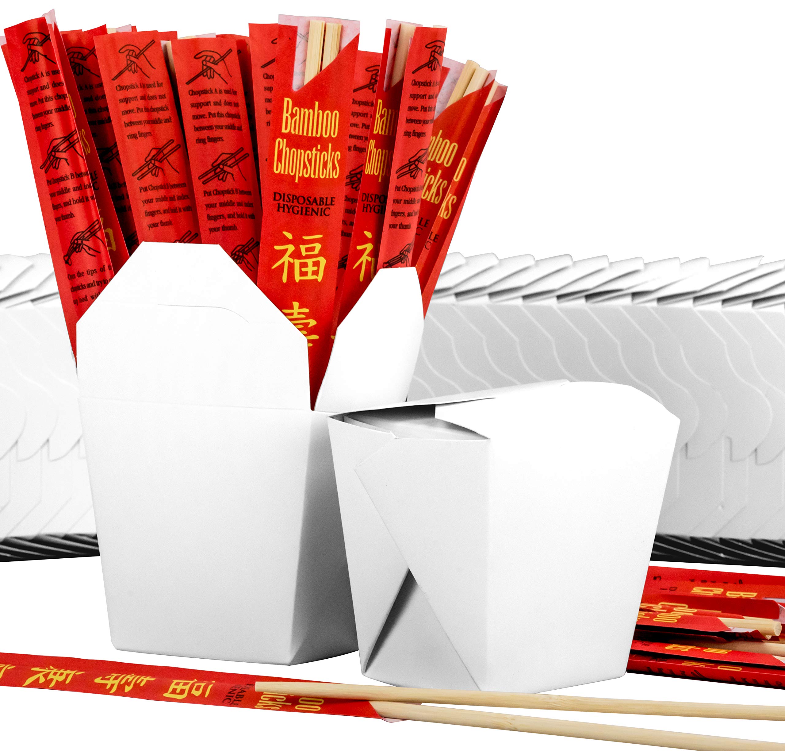 Algopix Similar Product 7 - White 16 oz Chinese Take Out Box and
