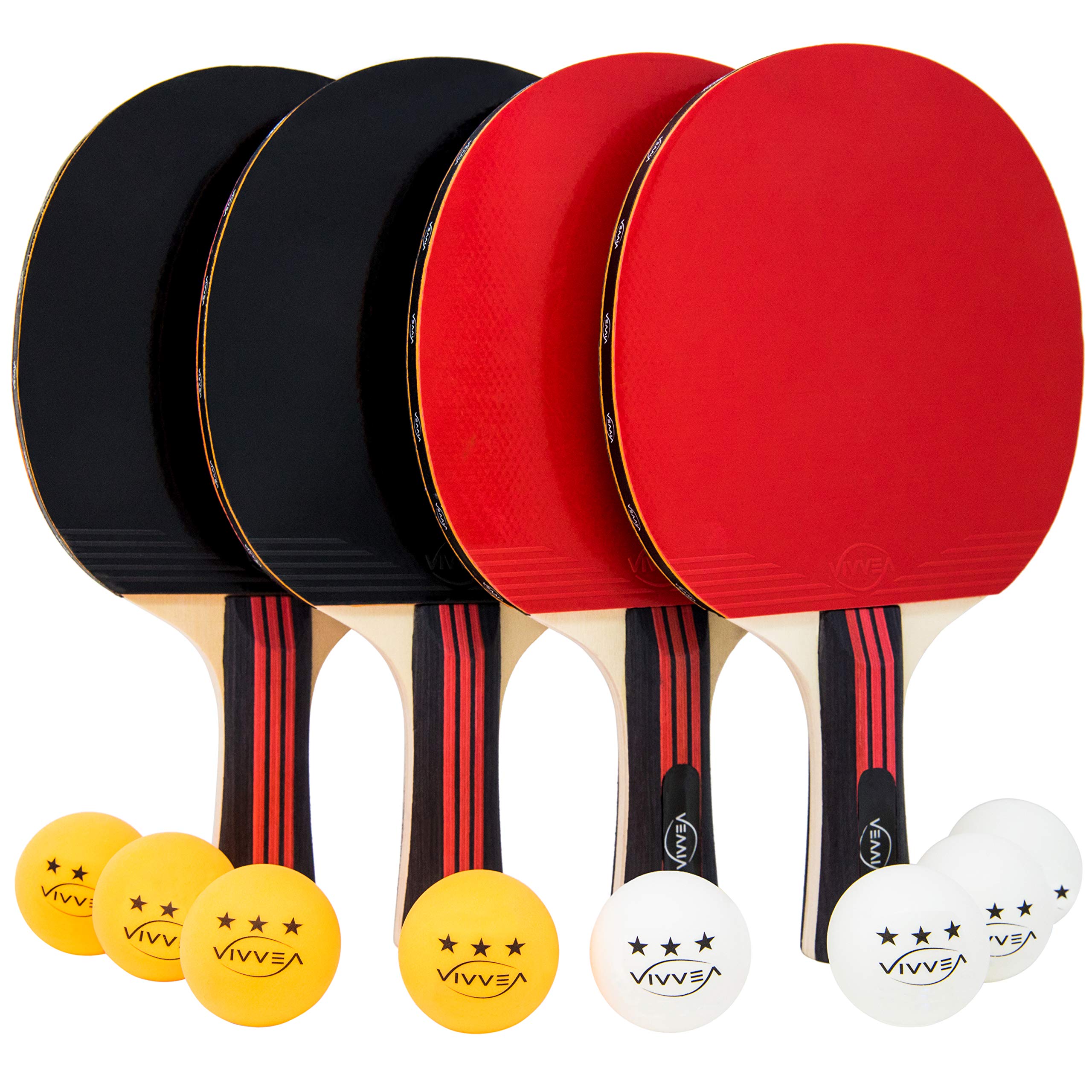 Algopix Similar Product 18 - VIVVEA Ping Pong Paddle Set  4 Premium