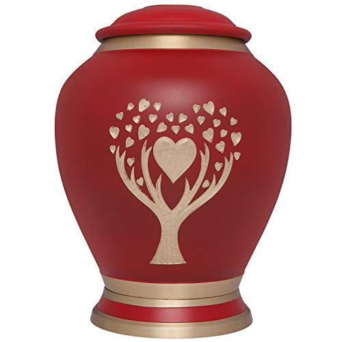 Algopix Similar Product 17 - Red Cremation Urn with Tree of Life by