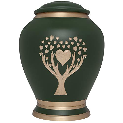 Algopix Similar Product 2 - Green Cremation Urn with Tree of Life