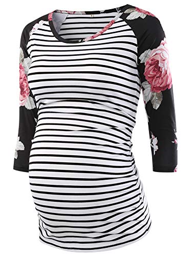 Algopix Similar Product 10 - Jezero Maternity Baseball Crew Neck
