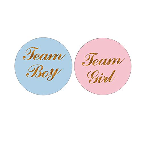 Algopix Similar Product 4 - 80 PCS Gold Gender Reveal Stickers Team