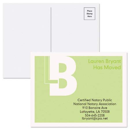 Algopix Similar Product 10 - Green Metro New Address Postcards  Set