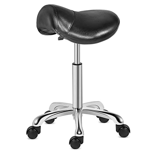 Algopix Similar Product 13 - Kaleurrier Saddle Stool Rolling Swivel
