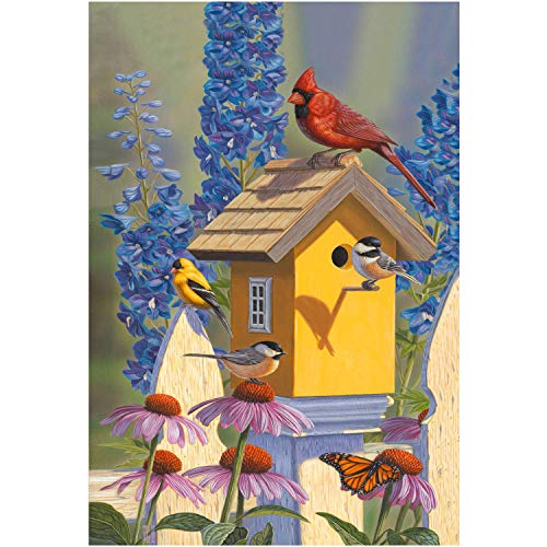 Algopix Similar Product 19 - Mixed Birds  Yellow Birdhouse Garden