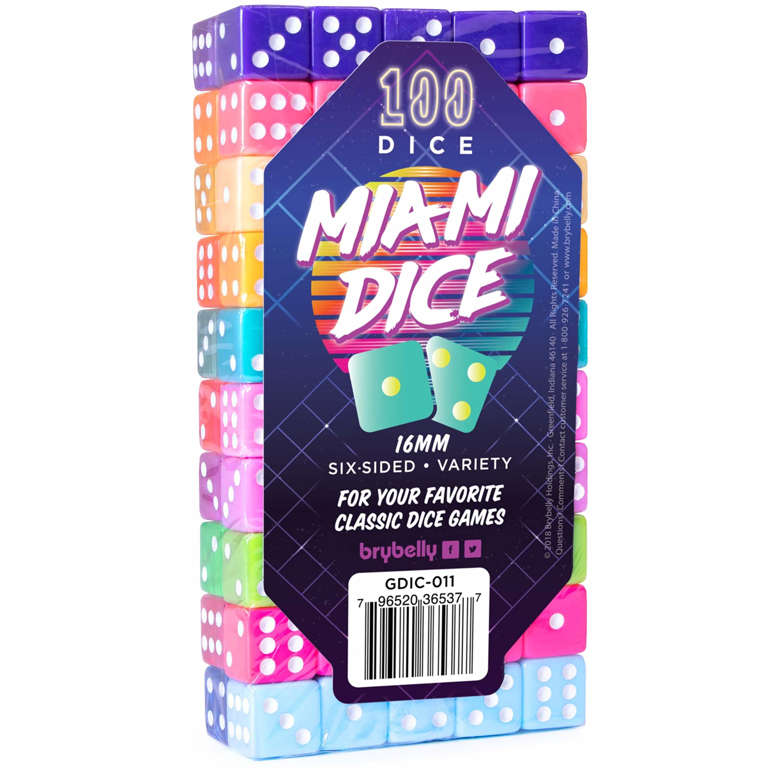 Algopix Similar Product 10 - 100pack Miami Dice Retro 80s 6Sided