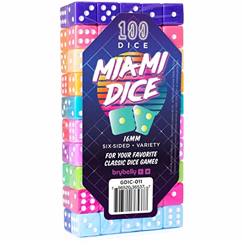 Algopix Similar Product 8 - 100pack Miami Dice Retro 80s 6Sided