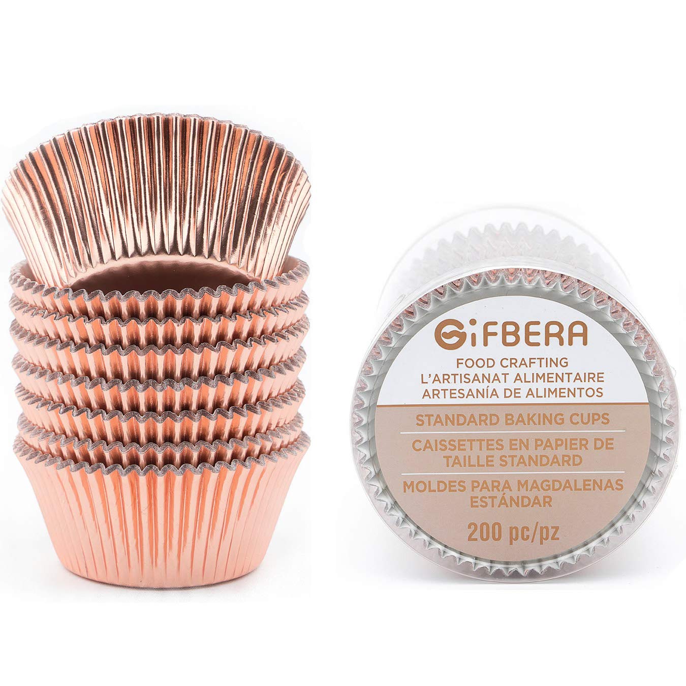 Algopix Similar Product 14 - Gifbera Rose Gold Foil Cupcake Liners