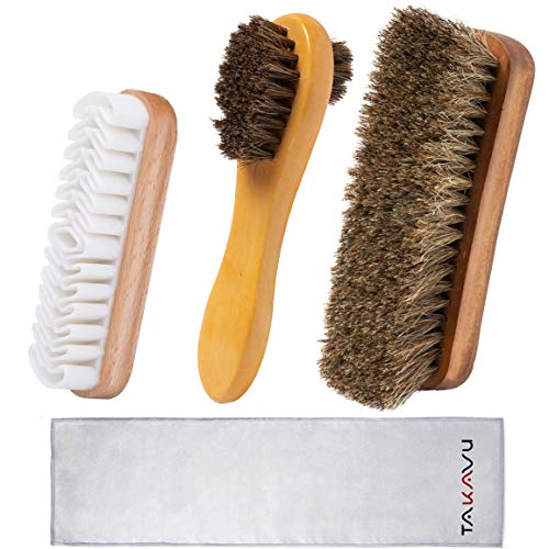 Algopix Similar Product 8 - TAKAVU Shoe Shine Brushes Kit 4PCS 