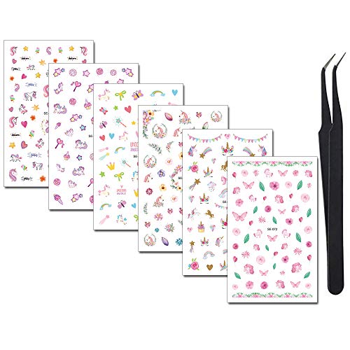 Algopix Similar Product 6 - WOKOTO 6 Sheets Nail Adhesive Stickers