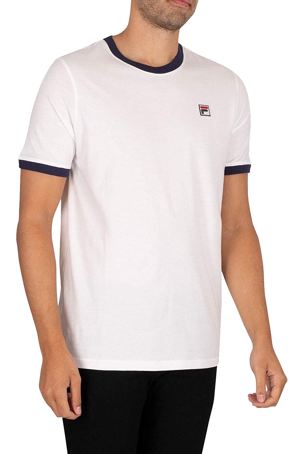 Algopix Similar Product 11 - Fila Mens Marconi White Black Ringer T