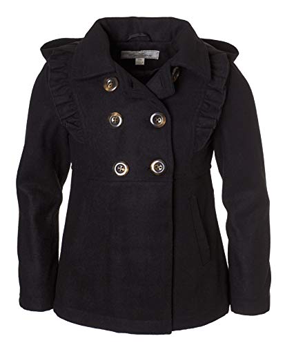 Algopix Similar Product 13 - Cremson Girls Wool Blend Hooded Ruffle