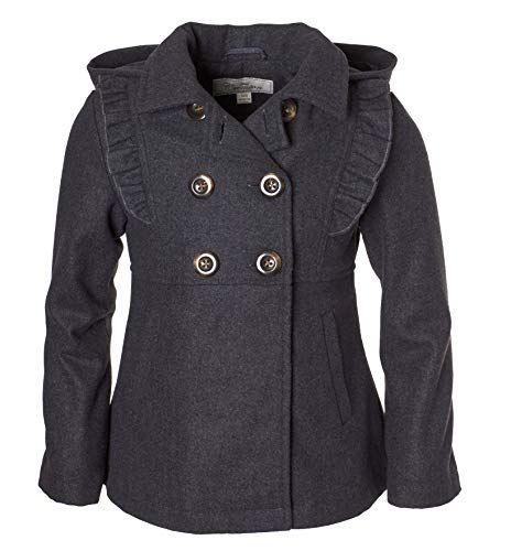 Algopix Similar Product 12 - Cremson Girls Wool Blend Hooded Ruffle