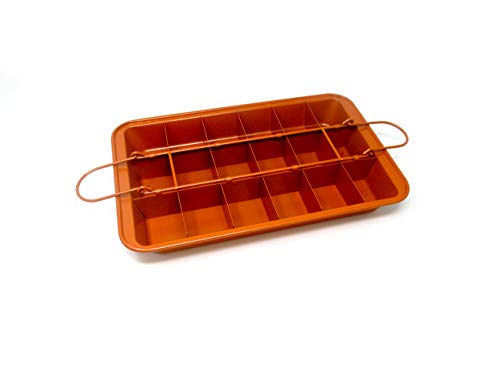 Algopix Similar Product 6 - Copper Color Brownie Baking Pan with