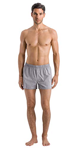 Algopix Similar Product 10 - HANRO Mens Fancy Woven Boxer Grey