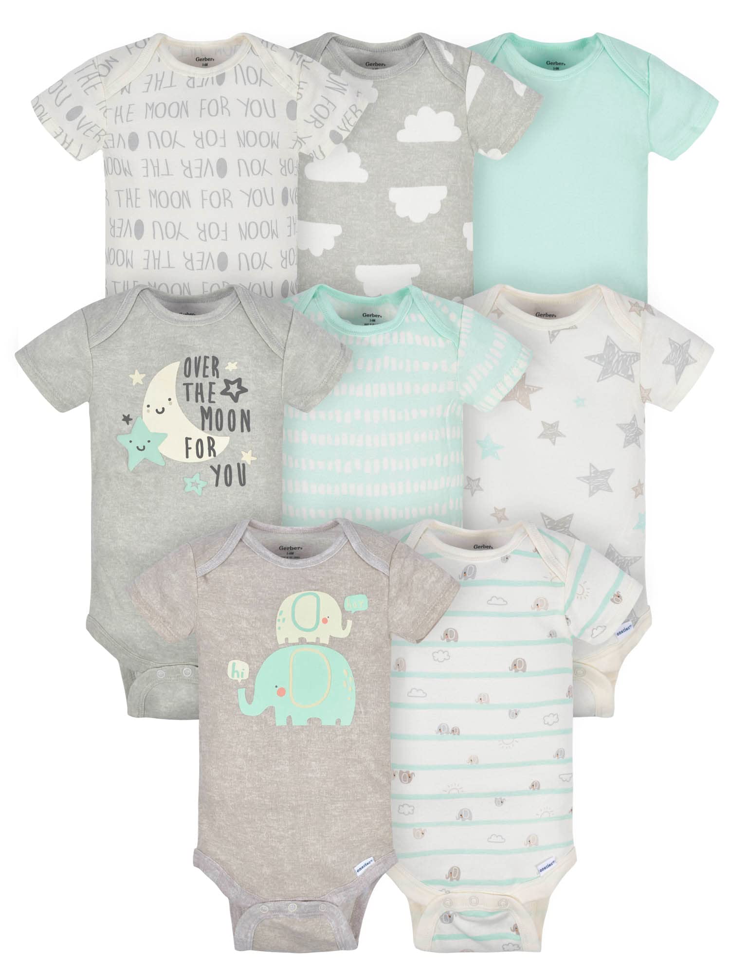 Algopix Similar Product 8 - Gerber Baby 8Pack Short Sleeve Onesies